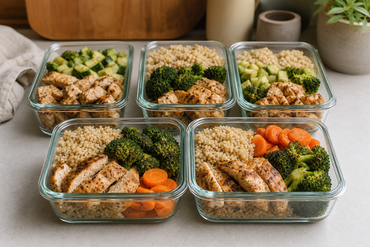 Meal prep containers demonstrating smart eating habits